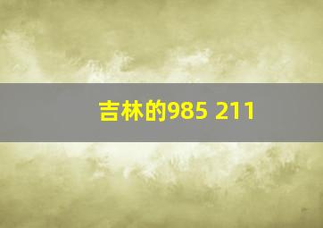 吉林的985 211